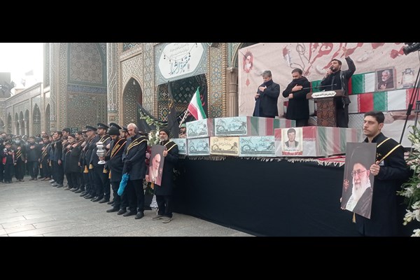 مراسم تشییع پیکر ۶شهید گمنام در قم برگزار شد+تصاویر