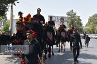 برپایی دسته عزاداری هیئت سنتی علمداران و ورزشکاران استان قم