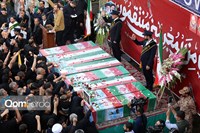 مراسم تشییع پیکر ۸ شهید جنایات رژیم صهیونی