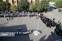  صبحگاه مشترک معلمان و دانش‌آموزان بسیجی استان قم